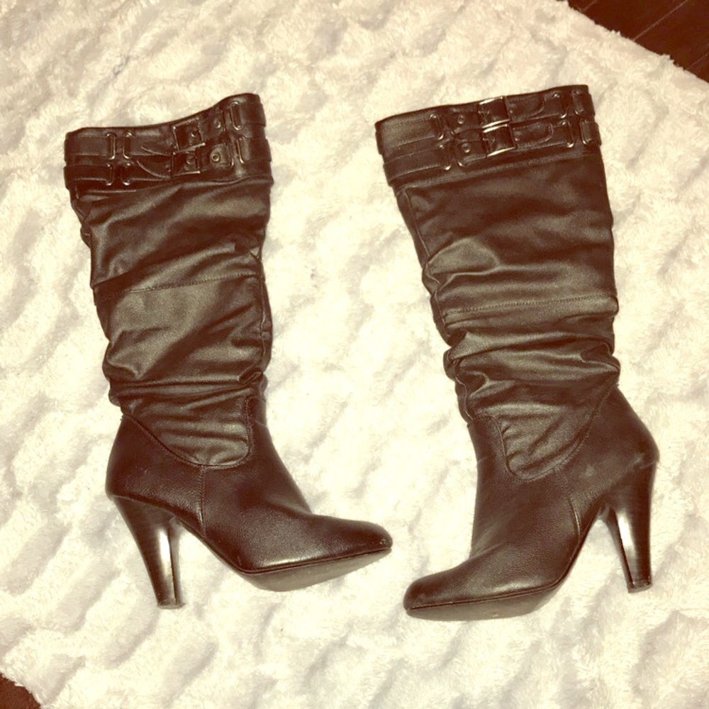 Black knee high boots